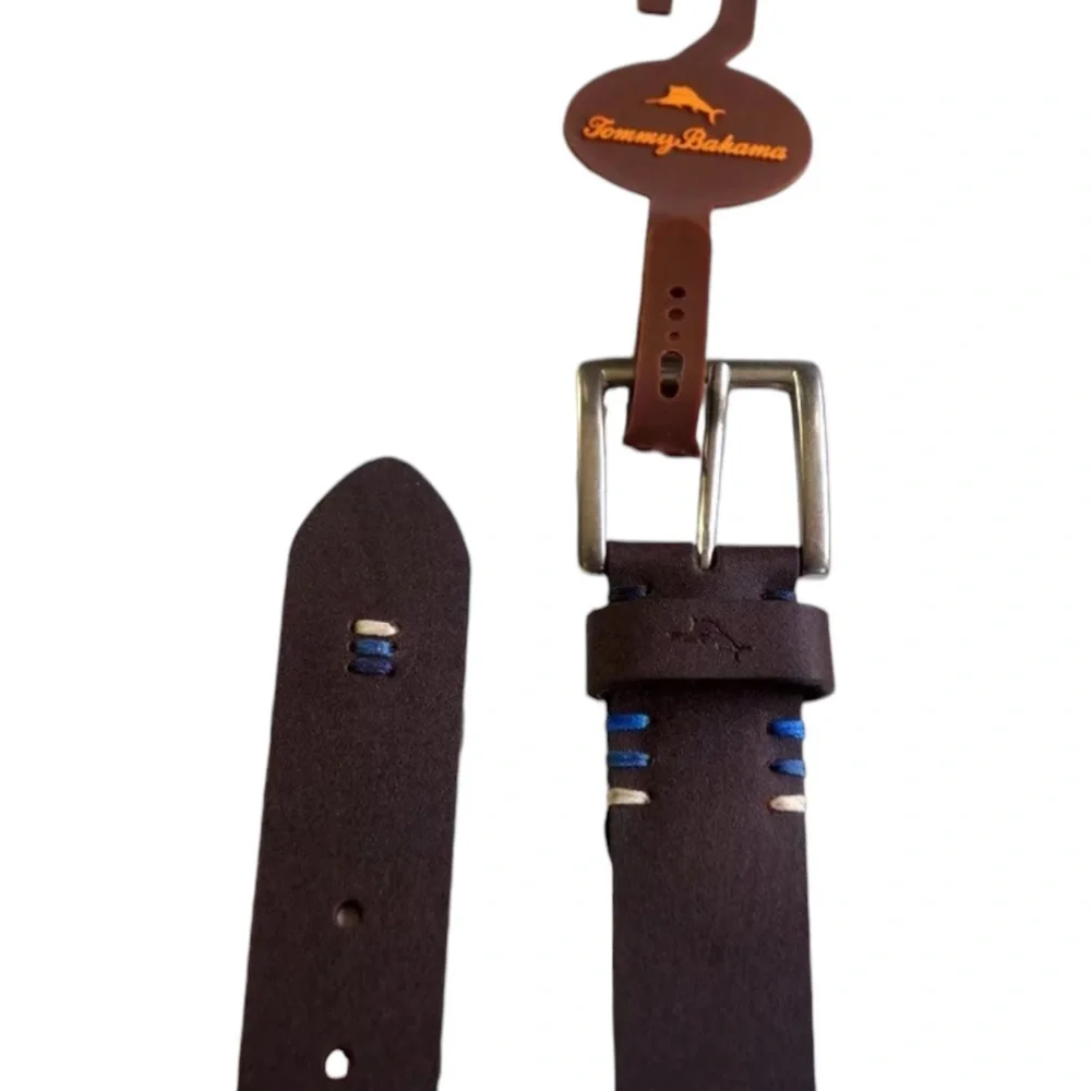 Tommy Bahama Men’s Genuine Leather Belt in Brown  NWT